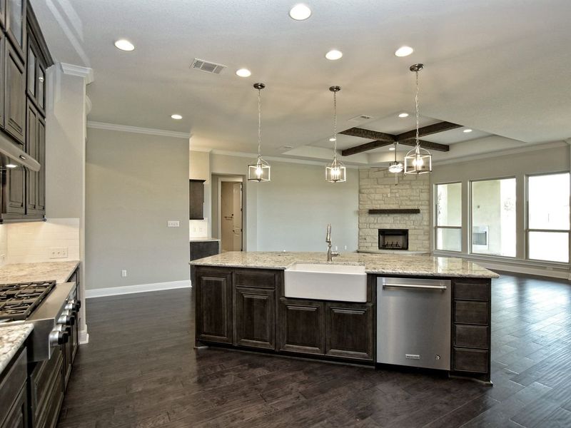Representative furnished interior of a home built from the Madera II by Giddens Homes in Scofield Farms Estates, Georgetown (Image 199).