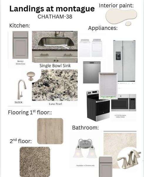 Sample of building materials used in homes in The Landings at Montague, Goose Creek (Image 13).