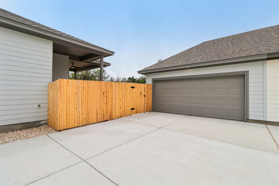 Exterior details and patio area of a home in Sage Hollow, Kyle (Image 13).