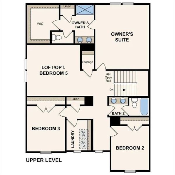 2D floor plan layout of this home in Walker Grove, McDonough, GA (Image 6).