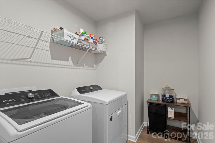 Laundry Room with bump out for storage and organization. Laundry Room with bump out for storage and organization.