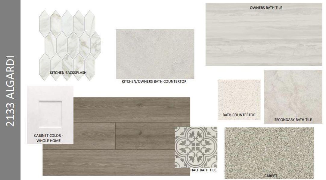 Design Selections.  Home is under construction and selections are subject to change.