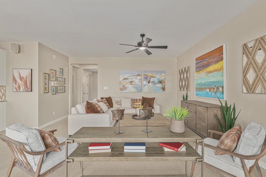 Representative furnished interior of a home built from the 2257 by Elliott Homes in Acacia at Santana, Yuma (Image 9).