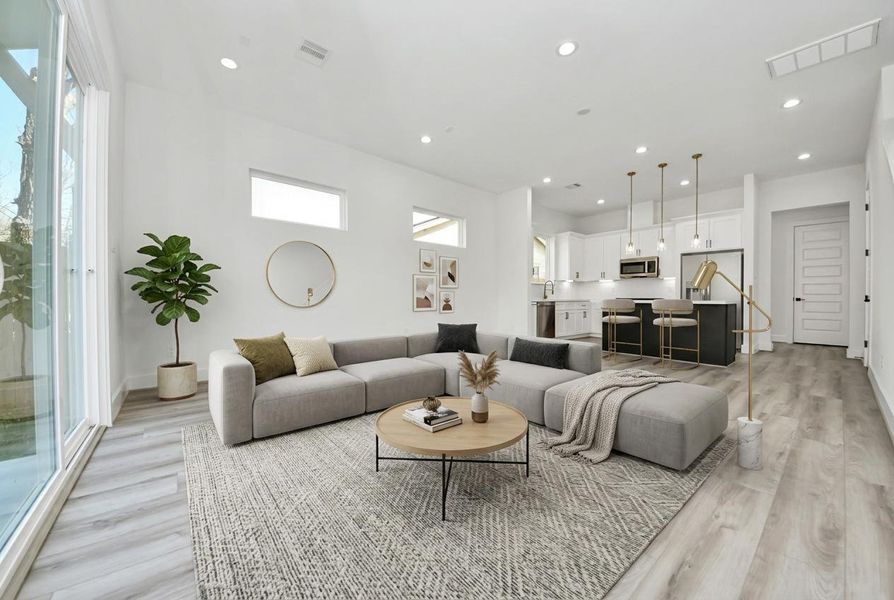 Virtually staged living room