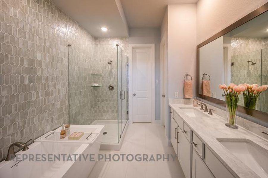 Furnished interior view inside a new home in Bridgeland Central: The Villas, Cypress (Image 19).