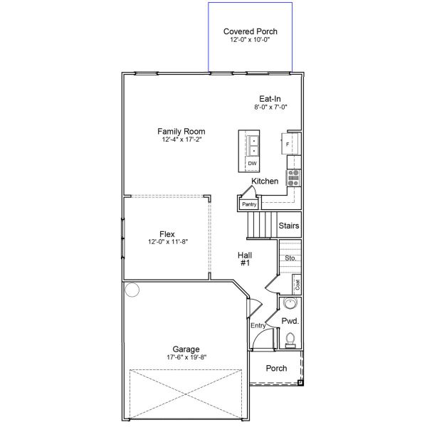 2D floor plan layout of this home in Central Creek, Goose Creek, SC (Image 2).