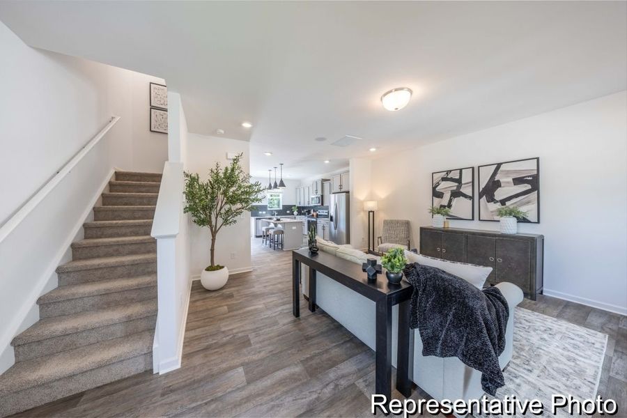 Furnished interior view inside a new home in Hoover Townhomes, Charlotte (Image 2).