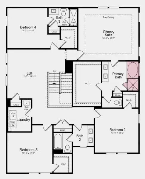 2D floor plan layout of this home in Oakmead, Buford, GA (Image 3).
