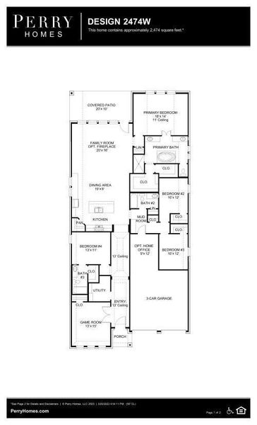 2D floor plan layout of this home in Woodforest, Montgomery, TX (Image 5).