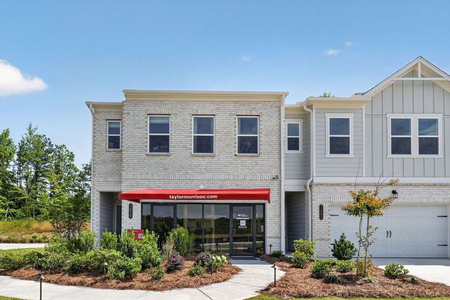 Representative exterior photo of a completed home built from the Kenna by Taylor Morrison in Weatherfield, Buford, GA (Image 22). Representative exterior photo of a completed home built from the Kenna by Taylor Morrison in Weatherfield, Buford, GA (Image 22).