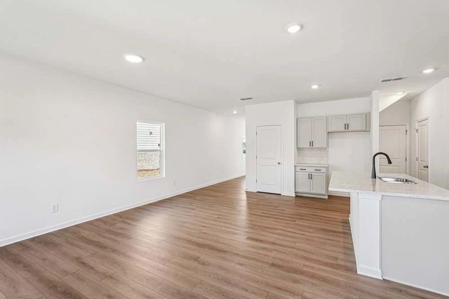 Family Room & View of Kitchen