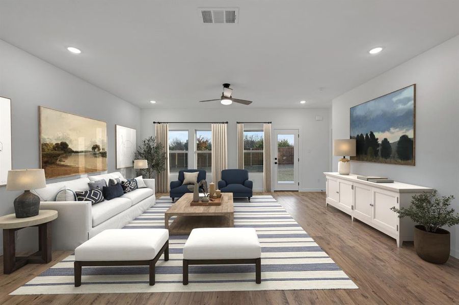 Furnished interior view inside a new home in Aspire at Noble Ridge, Howe (Image 27). Furnished interior view inside a new home in Aspire at Noble Ridge, Howe (Image 27).