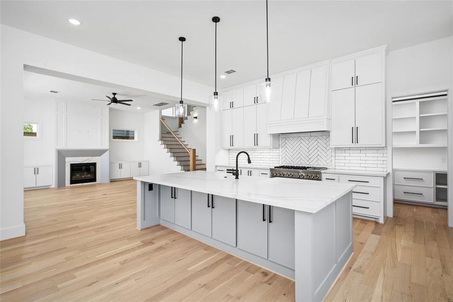 A look back at the kitchen and the living room. Let's now take a look upstairs...