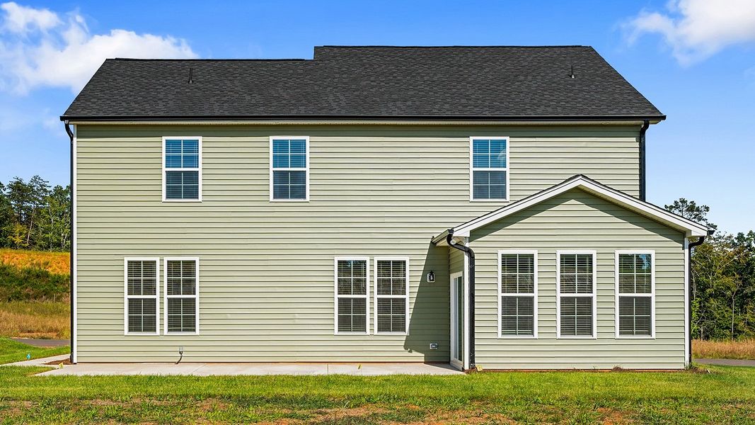 Front exterior of a new home in Brooke Hill, Lewisville, NC, highlighting curb appeal (Image 28).