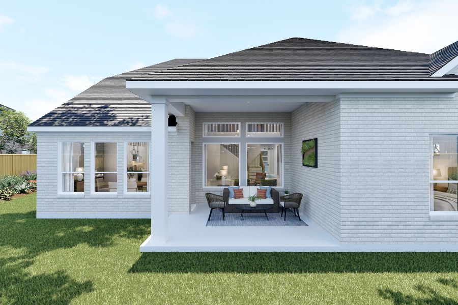 Representative exterior details of a home built from the The Rockwall by David Weekley Homes in Walden Creek – Summit Collection, Montgomery (Image 3).