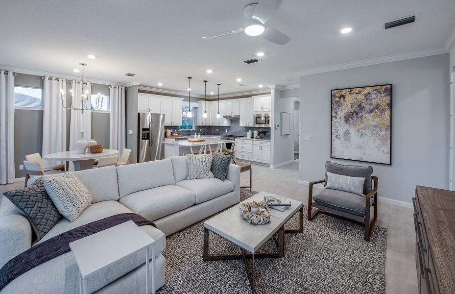 Furnished interior view inside a new home in Del Webb Oak Creek, North Fort Myers (Image 6).