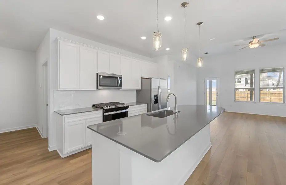 Furnished interior view inside a new home in Santa Rita Ranch, Liberty Hill (Image 7). Furnished interior view inside a new home in Santa Rita Ranch, Liberty Hill (Image 7).