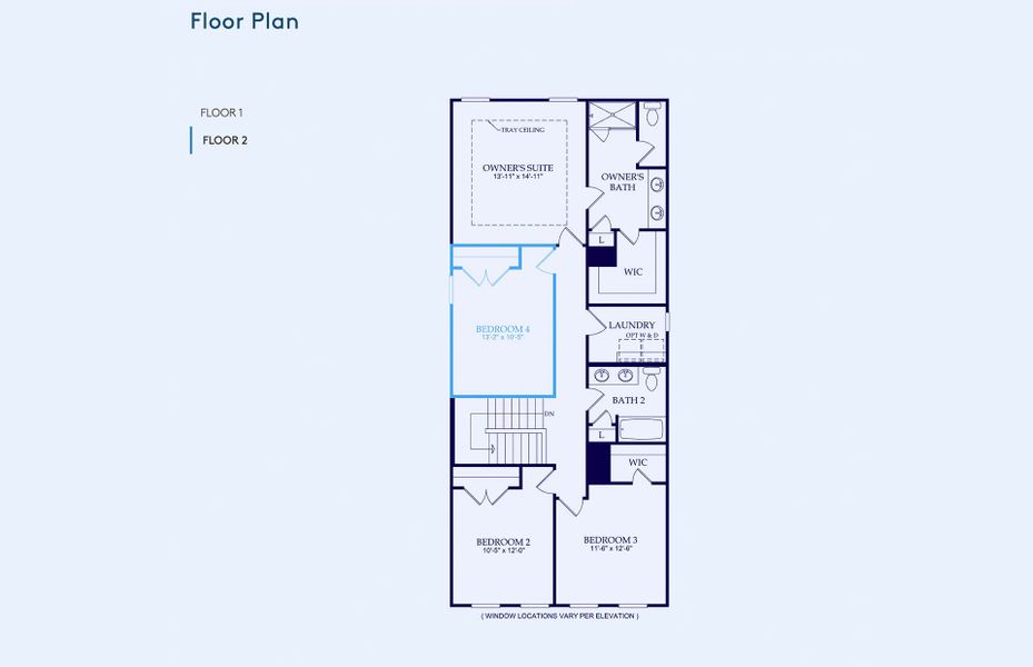 2D floor plan layout of this home in Riverstone, Monroe, NC (Image 3).