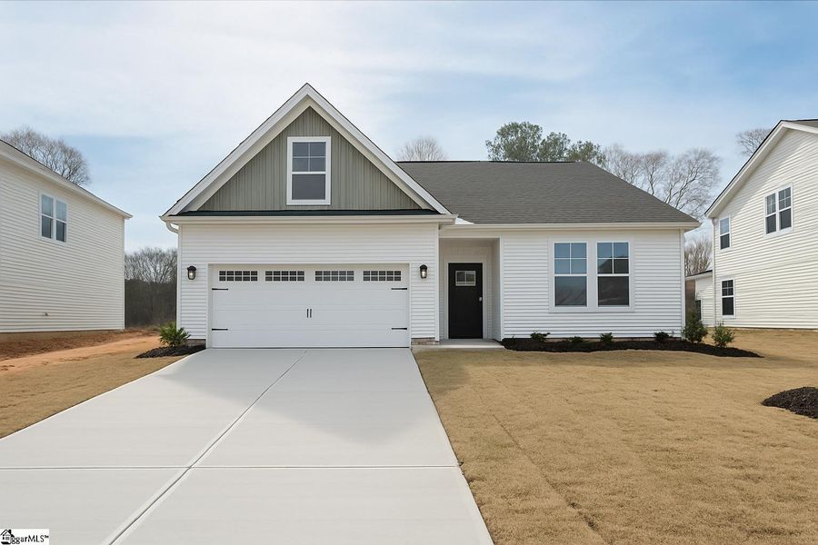 Front exterior of a new home in Lynbrook, Boiling Springs, SC, highlighting curb appeal (Image 1).