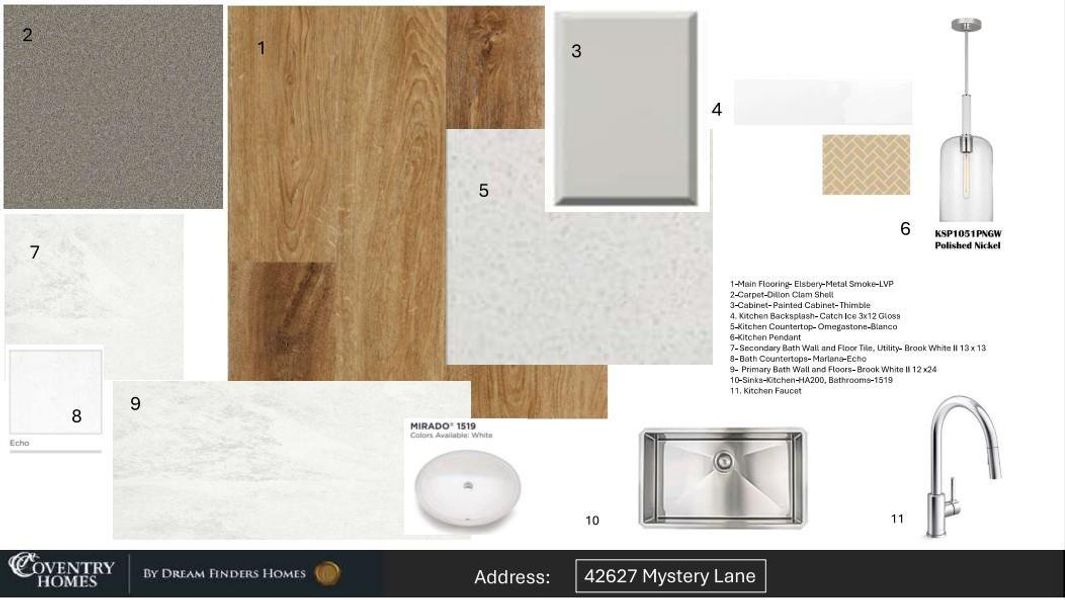 Sample of building materials used in homes in Escondido, Magnolia (Image 10). Sample of building materials used in homes in Escondido, Magnolia (Image 10).