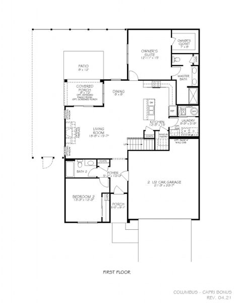 2D floor plan layout for the Capri by Epcon Communities in The Courtyards at Lupton Village, Fort Lupton, CO (Image 4). 2D floor plan layout for the Capri by Epcon Communities in The Courtyards at Lupton Village, Fort Lupton, CO (Image 4).