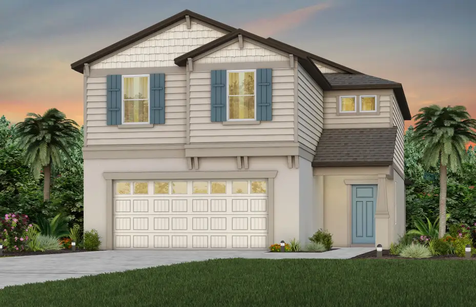 Representative exterior photo of a completed home built from the Talon by Pulte Homes in Seaire, Parrish, FL (Image 2). Representative exterior photo of a completed home built from the Talon by Pulte Homes in Seaire, Parrish, FL (Image 2).