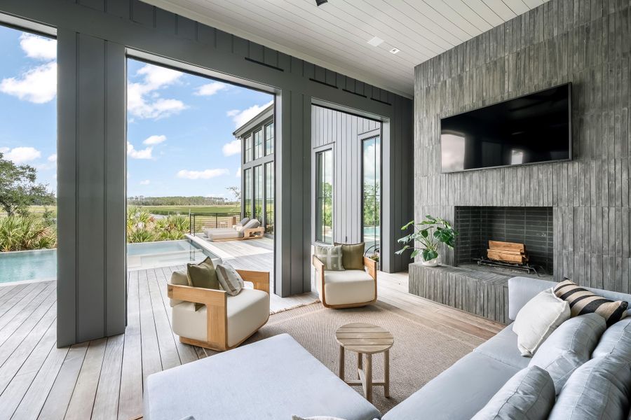 Exterior details and patio area of a home in , Charleston (Image 28). Exterior details and patio area of a home in , Charleston (Image 28).