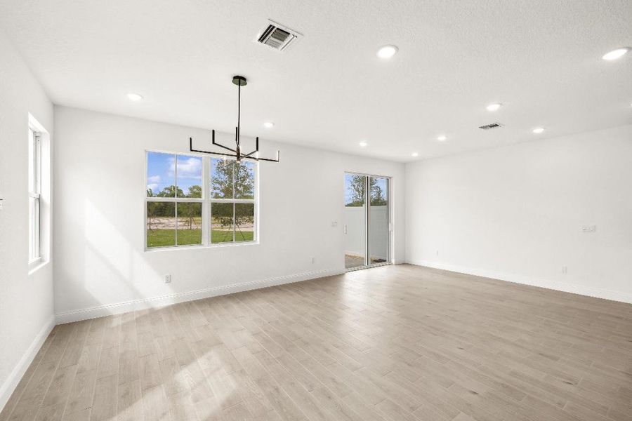 Kitchen, Dining Area & Great Room