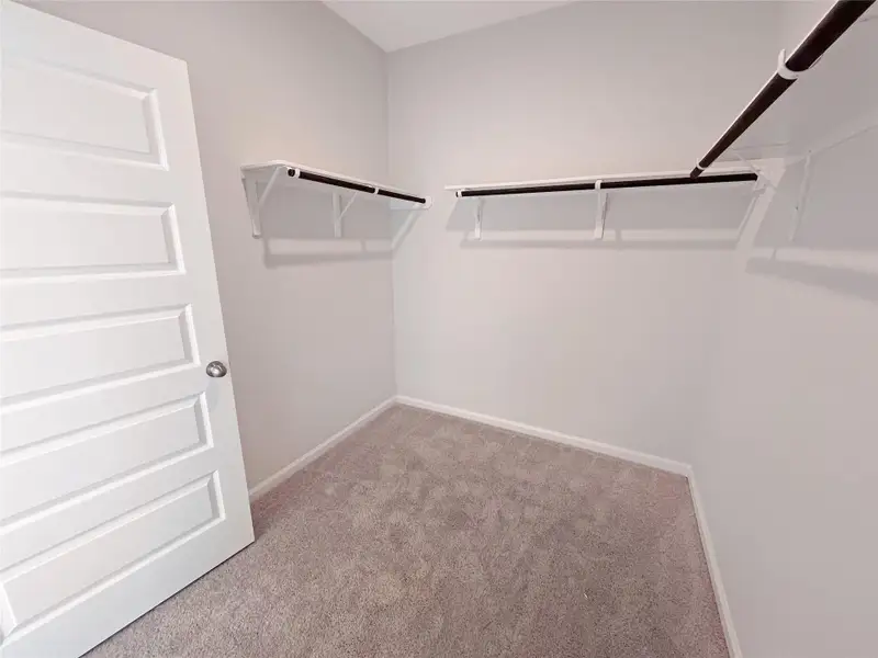 The Georgetown II- Primary Walk-in Closet. Home under construction. Sample floor plan photo used for illustrative purposes only. Upgrades, selections options, windows and colors may vary.