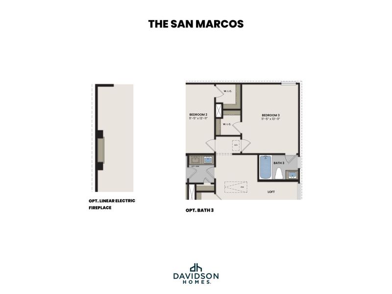 2D floor plan layout for the The San Marcos E by Davidson Homes LLC in Heartland, Heartland, TX (Image 5).