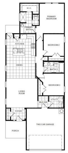 2D floor plan layout of this home in Mustang Meadows, Waller, TX (Image 3).