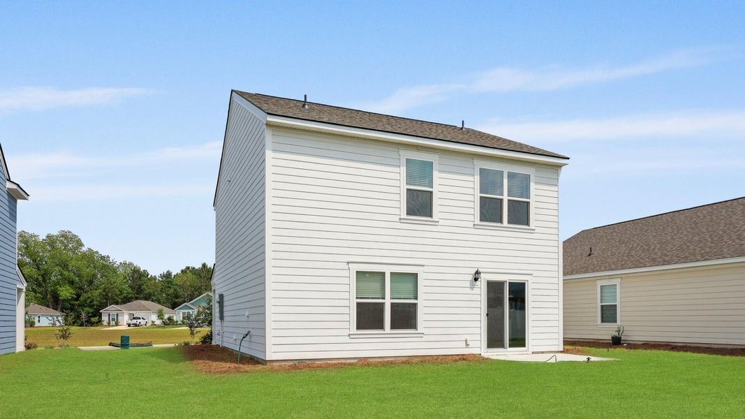 Exterior details and patio area of a home in Center Pointe, Santee (Image 26).