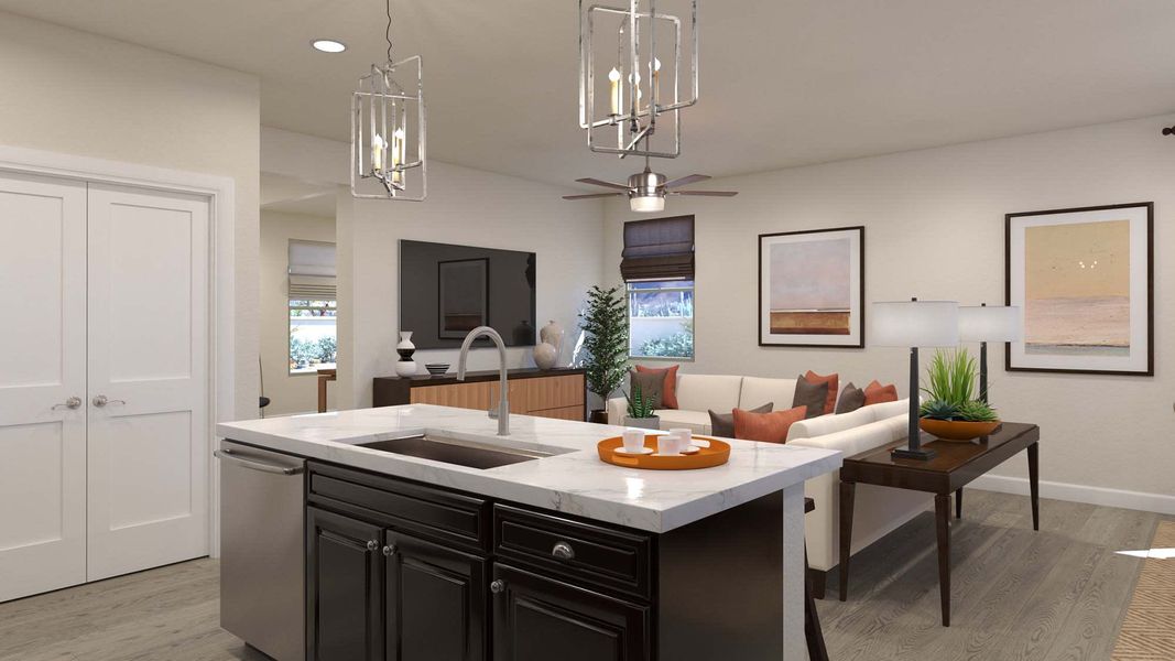 Kitchen & Great Room | Madera | Sunrise - Canyon Series | Surprise, AZ | Landsea Homes