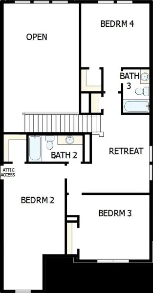 2D floor plan layout of this home in Monterra - Gardens, Fate, TX (Image 3).