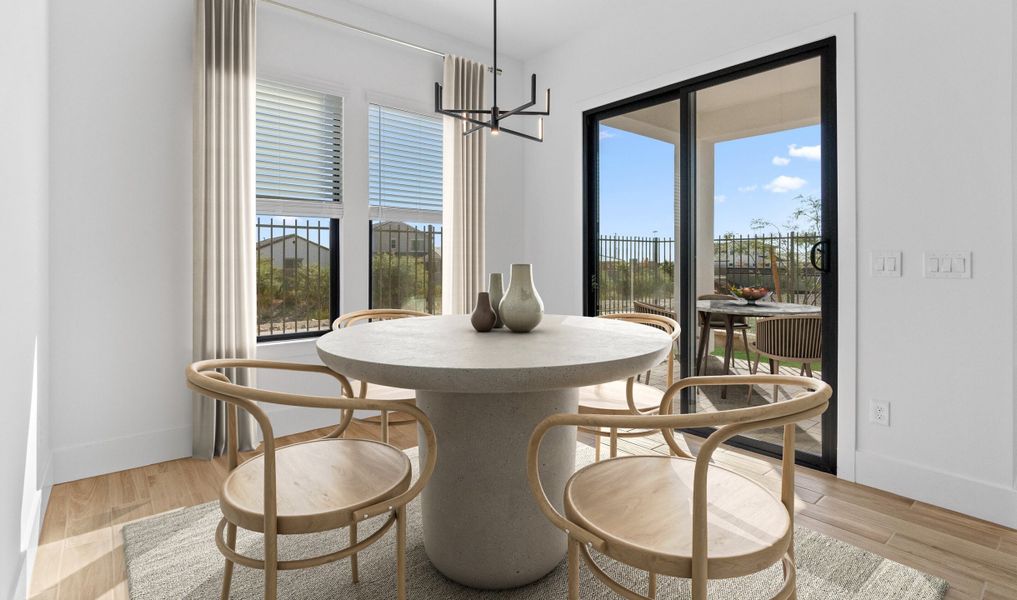 Dining area with sliding glass door to patio