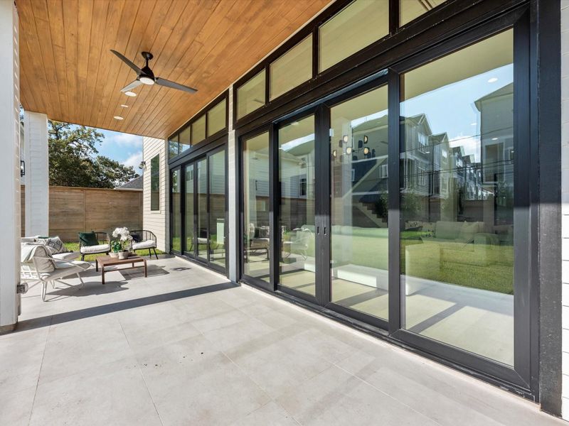 The extensive patio area has the utilities in place for an Outdoor Kitchen (upgrade available).