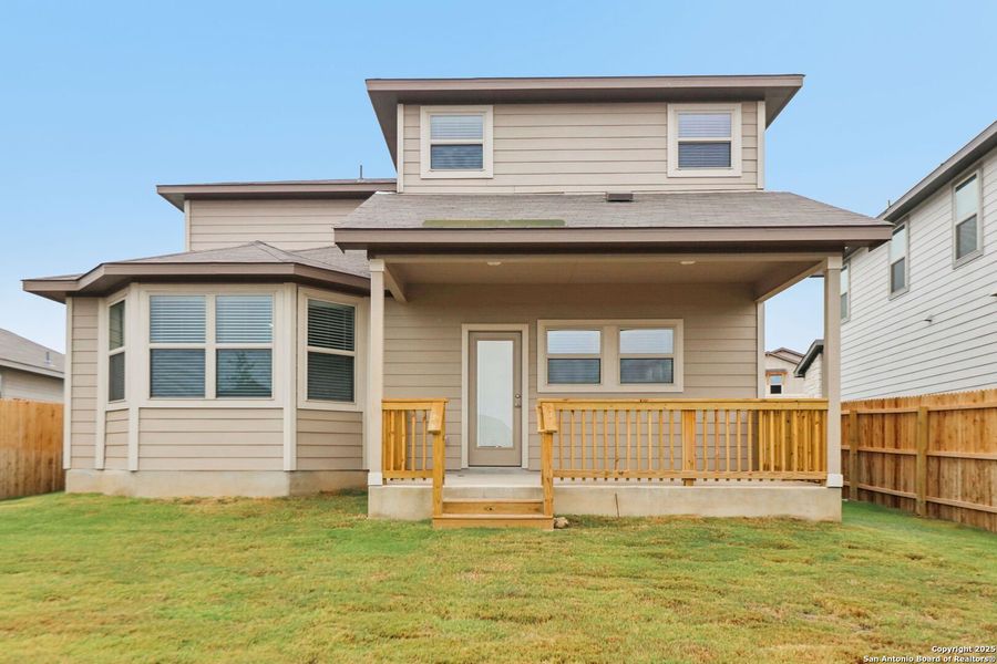 Exterior details and patio area of a home in Remington Ranch, San Antonio (Image 26).