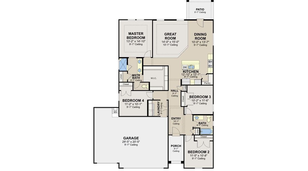 2D floor plan layout for the Valencia by Hakes Brothers in Hickory Ridge Estates, Elmendorf, TX (Image 3). 2D floor plan layout for the Valencia by Hakes Brothers in Hickory Ridge Estates, Elmendorf, TX (Image 3).