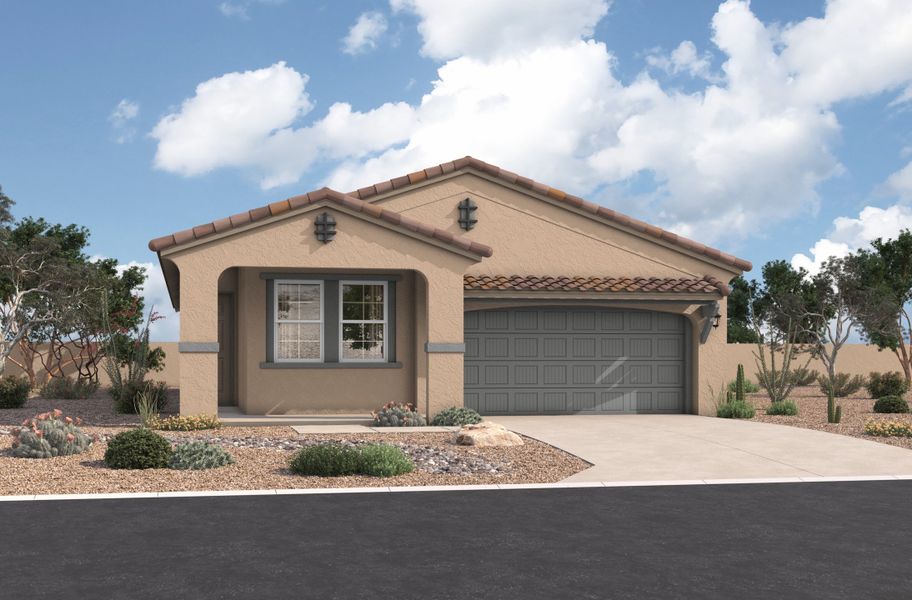 Representative exterior photo of a completed home built from the Pinehurst by Beazer Homes in Highpointe at Northpointe, Peoria, AZ (Image 27).