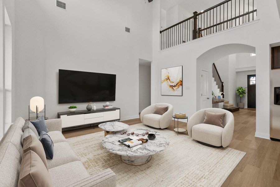 Open Concept Family Room - Virtually Staged
