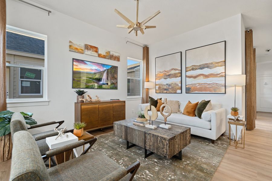 Furnished interior view inside a new home in Trailside on Harmony, Timnath (Image 35).