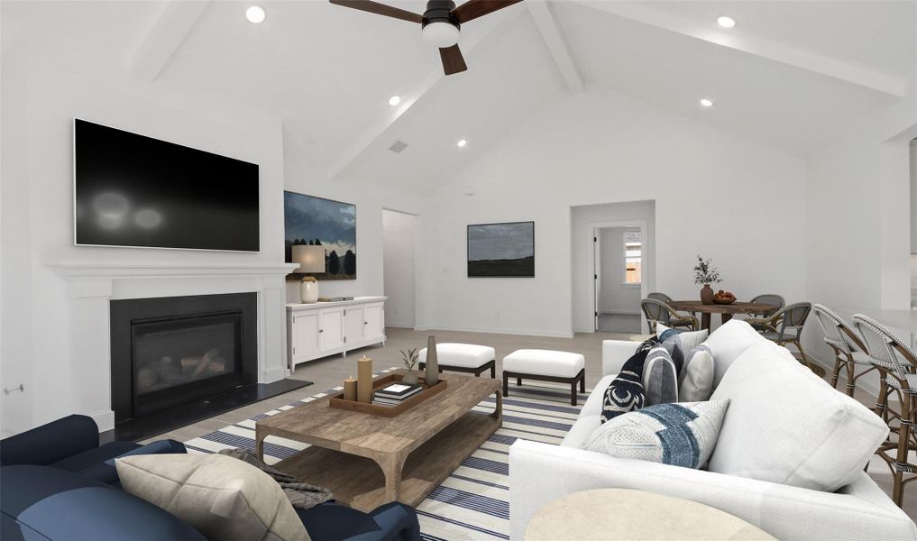 Cozy fireplace in the great room (*Photo not of actual home and used for illustration purposes only.)