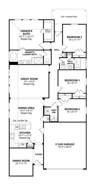 2D floor plan layout for the Auburn by K. Hovnanian® Homes in Oakwood Estates, Waller, TX (Image 3). 2D floor plan layout for the Auburn by K. Hovnanian® Homes in Oakwood Estates, Waller, TX (Image 3).