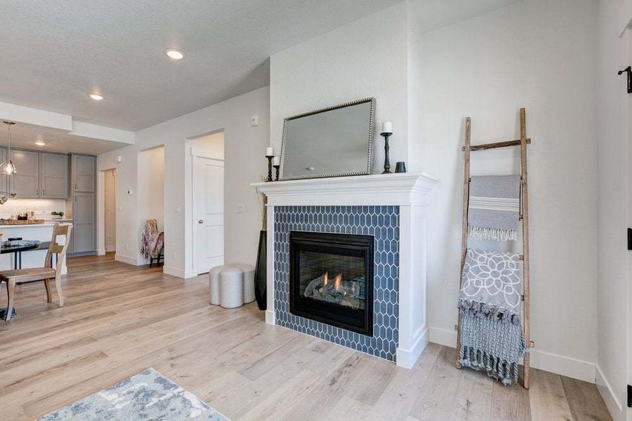 Gas Fireplace in Living Room - Not Actual Home - Finishes May Vary