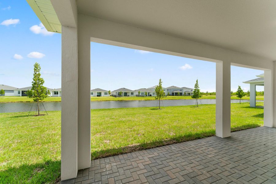 Exterior details and patio area of a home in Tradition - Cadence, Port St. Lucie (Image 2).