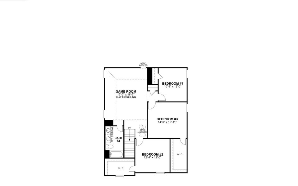 2D floor plan layout for the Dogwood by M/I Homes in Wildrye, Waller, TX (Image 4).