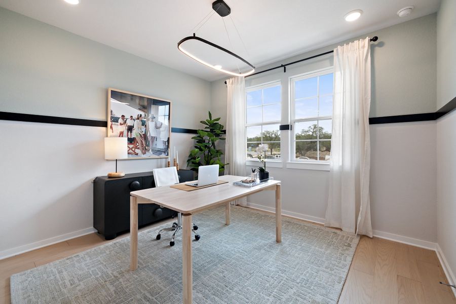 Furnished interior view inside a new home in Heritage, Dripping Springs (Image 46).