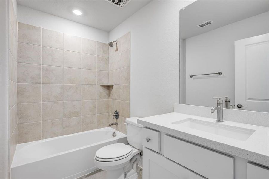 Furnished interior view inside a new home in Cross Creek Meadows 55s, Celina (Image 8). Furnished interior view inside a new home in Cross Creek Meadows 55s, Celina (Image 8).