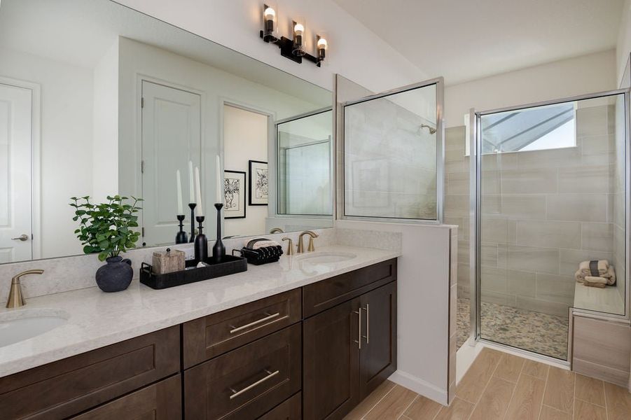 Representative furnished interior of a home built from the Hampton II by Park Square Residential in Brighton, Venice (Image 10).