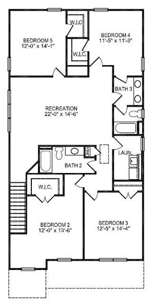 2D floor plan layout for the 2709 by Adams Homes in The Grove at Ballard, Jacksonville, NC (Image 5).